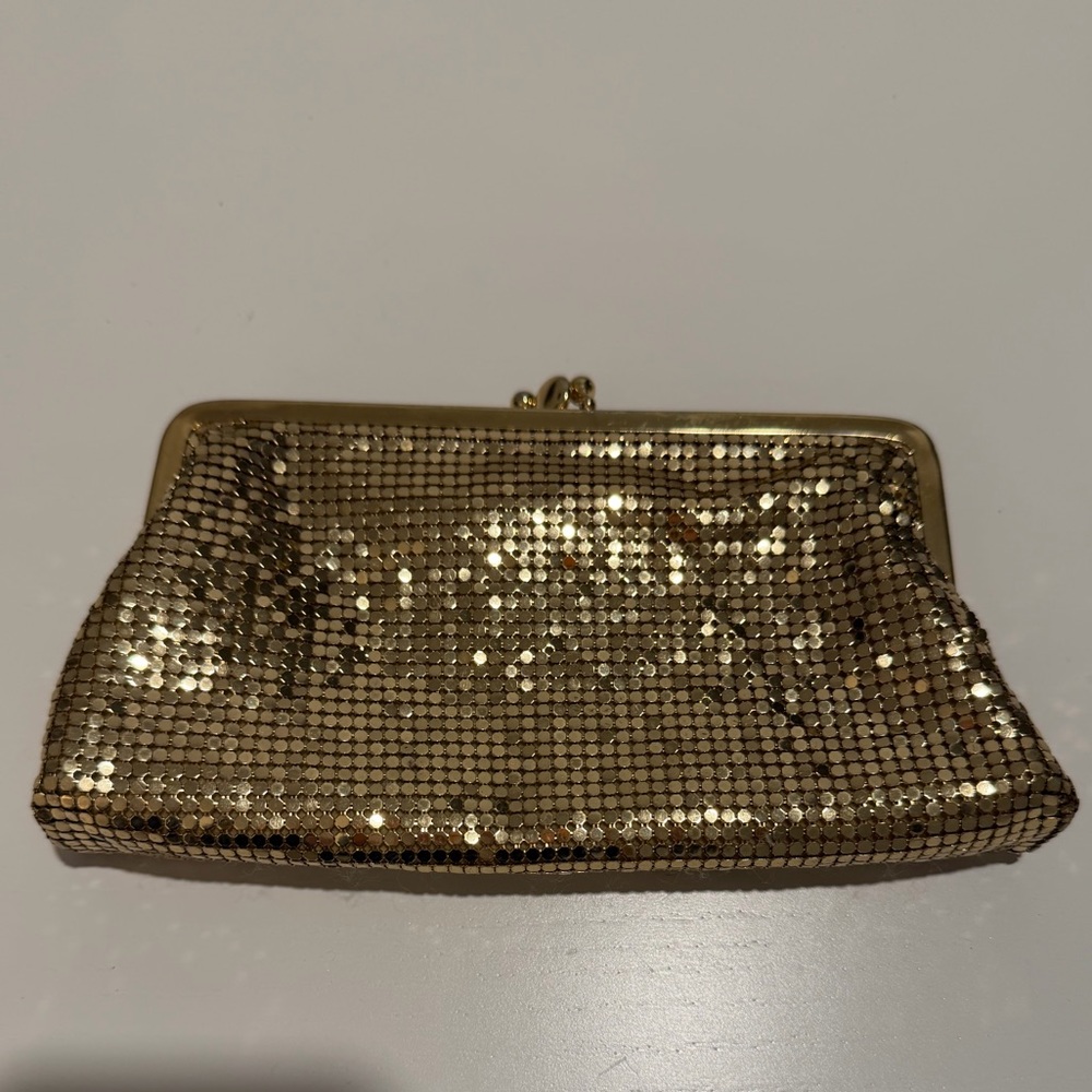 Authentic Whiting & Davis Gold Mesh Clutch Vintage